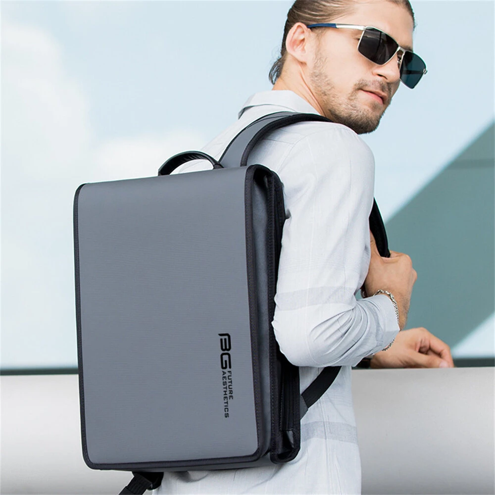 (image for) BANGE Business Backpack Men's Shoulder Bag Waterproof 15.6 Inch Laptop Computer Bagpack Large Capacity Storage Back Bag for Men